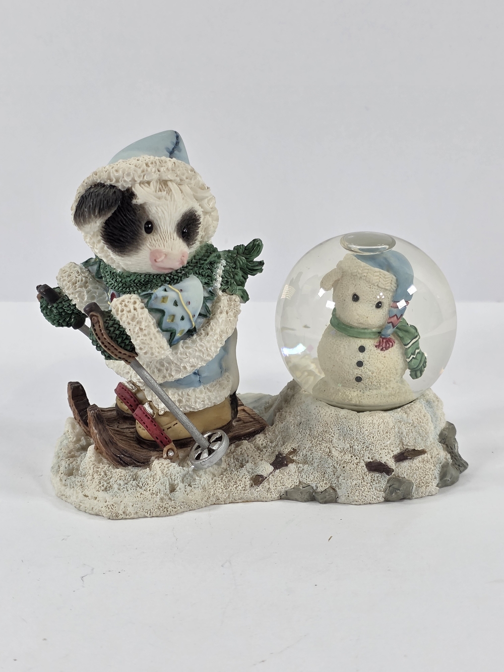 Mary's Moo Moos Ski Moo Later Water Globe figurine